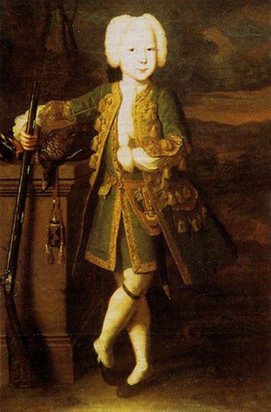 Louis Caravaque Portrait of a boy. Was att. as Peter III or Peter II portrait, possibly Elizabeth in men dress oil painting image